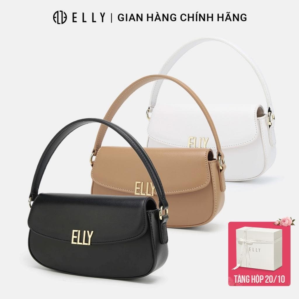 [Tặng hộp 20.10] Túi xách nữ da thật ELLY ET165 túi đeo chéo đeo vai xách tay cao cấp chính hãng