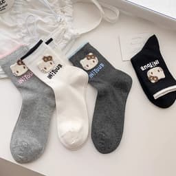 🧦 SET 4 ĐÔI TẤT NỮ HỌA TIẾT MÈO DỄ THƯƠNG – PHỐI MÀU HÀN QUỐC A192 2