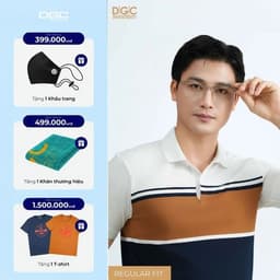 Áo Polo Ngắn Tay DGC Dáng Suông Kẻ Ngang, Áo Xẻ Sườn Trẻ Trung - SAPBE03M 1