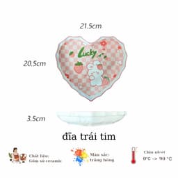Bộ Bát Đĩa gốm sứ họa tiết Thỏ Hồng LUCKY - DỄ THƯƠNG DÀY DẶN 5
