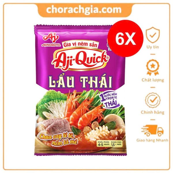 Combo 6 Gói Bột lẩu Thái Aji-Quick gói 50g 1 Gói ( 1 Thùng 60 Gói ) - Combo 6 Gói
