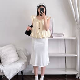 Áo Kiểu Nữ Trễ Vai Cánh Tiên Dáng Bí Chất Vải Gió Đính Nơ Xỏ Hạt95 8