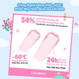 Phấn Phủ Dạng Nén Bản Hồng Tím COLORKEY Phiên Bản Pocky Mao Mèo Hồng Đáng Yêu 7g LYO 3 3