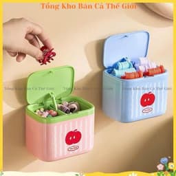 Hộp đựnġ tăm bông có nắp, Hộp đựnġ cho phòng tắm Tổ chức lưu trữ tại nhà, Hộp đựnġ đồ trang điểm - VOICON-[DA66] 2