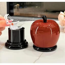 Hộp đựnġ tăm hình quả táo  lê  sáng bóng có nắp đặt bàn decor phòng khách VOICON-[DA72] 7