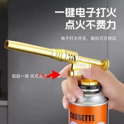 ￼Khò gas mini mới bằng thép mạ đồng chống bỏng, tự động đánh lửa( ống  dài) 6