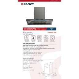 Hút mùi Canzy CZ-H388CTC.PRO MODEL 2026  | Động cơ BLDC hút khỏe, êm | Chế độ tự làm sạch | 6 cấp độ hút | Bh 9