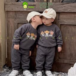 [10-29kg] Bộ Nỉ Dài Tay Cao Cấp Cho Bé Trai Dày Mịn Ấm KIMCHIBABY Họa Tiết Ô Tô, Siêu Nhân Người Nhện BN602 5