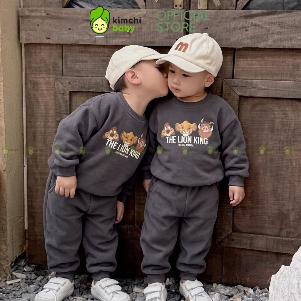 [10-29kg] Bộ Nỉ Bé Trai Cao Cấp Vải Nỉ 2 Da Premium Dày Mịn Ấm KIMCHIBABY Họa Tiết Ô Tô, Siêu Nhân Người Nhện BN602