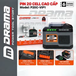 Phụ kiện 20 Cell DRAMA P20C-VIP1– Điện áp 21V, Có Cổng USB-A, USB-C, Hỗ trợ sạc nhanh, Chân pin M21 1