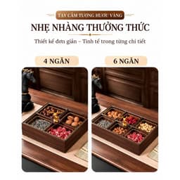 KHAY ĐỰNG MỨT, KHAY ĐỰNG BÁNH KẸO TẾT, CHIA NGĂN TIỆN LỢI CÓ NẮP ĐẬY BỀN ĐẸP SANG TRỌNG GỖ MDF CAO CẤP 6