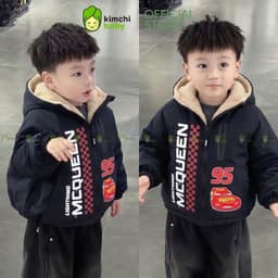 [12-37KG] Áo Khoác Lông Cừu Cho Bé Trai Bé Gái KIMCHIBABY Dày Dặn Giữ Ấm Chống Gió Họa Tiết Hoạt Hình Đáng Yêu AK602 7