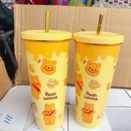 Cốc giữ nhiệt 750ml hoạ tiết hoạt hình dễ thương xinh xắn ( Tặng Phụ Kiện ) 6