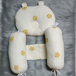 Bộ gối chặn bông vải muslin cao cấp chống giật mình cho bé sơ sinh - Gối lõm chống bẹp đầu cho bé hàng Việt Nam 7