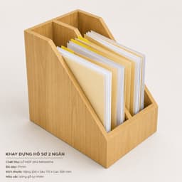 Khay Đựng Hồ Sơ 2 Ngăn MDF Phủ Melamine | Kệ Đựng Tài Liệu A4 Để Bàn Văn Phòng Màu Ngẫu Nhiên LUX13 2