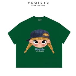 [Ver.2.1] Áo Thun Boxy Local Brand VEQISTU "Chibi Girl", Áo Thun Unisex Form Rộng 250GSM  Cotton 6