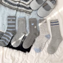 🧦 SET 5 ĐÔI TẤT VỚ NỮ CỔ CAO PHỐI HỌA TIẾT PHONG CÁCH HÀN QUỐC 2
