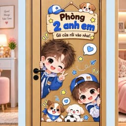 [Hỏa Tốc] Decal Dán Cửa Phòng Hoạt Hình "Ở Đây Có Gái Xinh" Chống Thấm Nước, Bền Đẹp 8
