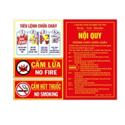 Bộ Nội Quy PCCC Tiêu Lệnh Chữa Cháy, Biển Cấm Lửa Cấm Hút Thuốc Trang Trí Văn Phòng Nhà Xưởng 2