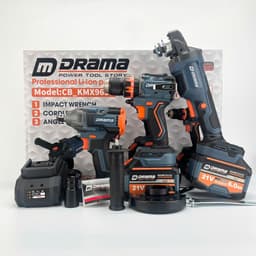 [COMBO 6 MÓN] Máy Khoan + Siết Bulong + Mài Pin DRAMA CB-KMX9630, 2 Pin 15 Cell 6.0Ah, BH 6 Tháng 6