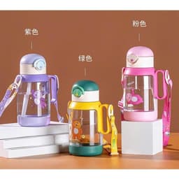 VOICON Bình Uống Nước Cho Bé 600ml Có Ống Hút Nhựa Tritan An Toàn BPA Free Màu Green Pink Purple VOICON LA88 3