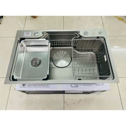 Chậu rửa bát 1 hố Keeper CR02-7546 | Chậu rửa bát 1 hố | Tặng đầu vòi hút nước rửa chén 3