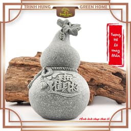 Tượng hồ lô may mắn đá sa thạch - Tượng deco, trang trí tiểu cảnh, bán cạn, terrarium 3