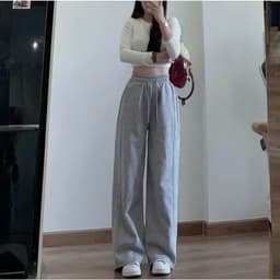 < Rẻ Vô Địch > Quần Suông Nỉ Nữ Màu Trơn Basic Dáng Rộng,Quần Nỉ da cá Cao Cấp Hottrend 5