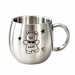 Cốc inox 304 cho trẻ, tay cầm tiện lợi, họa tiết thú, dung tích 150ml, nhập khẩu cao cấp. 8