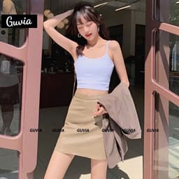 Áo Croptop Dây Mảnh Phong Cách, Áo Hai Dây Kiểu Nữ Chất Vải Borip Cotton Tốt Mặc Đẹp GUVIA CR19 7