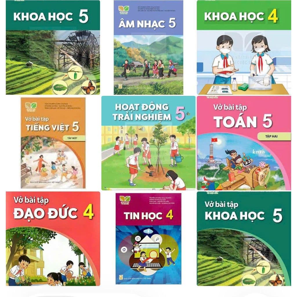Lẻ vở âm nhạc toán đạo đức khoa học ..  lớp 4,5 kết nối tri thức