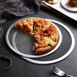8-13Inch Có Thể Tái Sử Dụng Không Sti Pizza Màn Hình Chảo Liền Mạch Hợp Kim Nhôm Lưới Máy Nướng Dụng Cụ Nhà Bếp Bánh Pancake Tròn Pizza Bánh Ngọt Khay 2