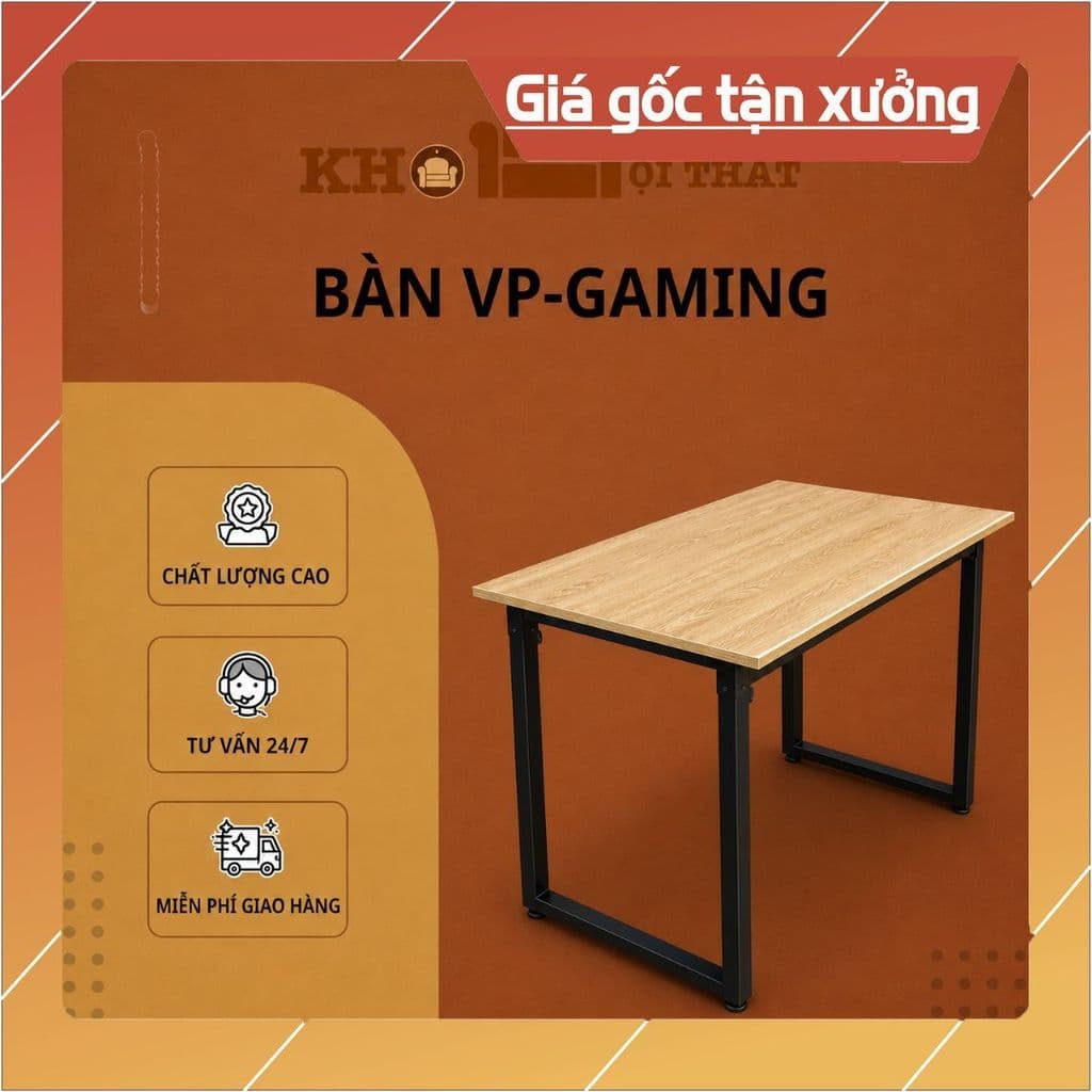 Bàn làm việc chân chữ K chắc chắn 120x60 cao 75cm chân sắt mặt gỗ mdf 17ly
