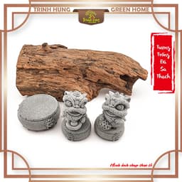 Tượng trống đá sa thạch - trưng bày tiểu cảnh, bán cạn, bonsai, terrarium 6