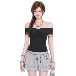 Áo Nữ Kiểu Trễ Vai Viền Phối Ren  Thắt Nơ Ngực Dễ Thương A51593 9 7 - Sam botique 8