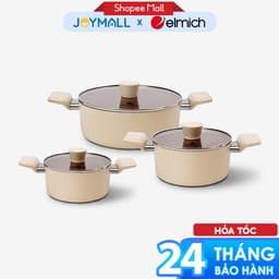 Bộ Nồi Chống Dính Ceramic Elmich Daily Mocha EL5248MC01 Chống Dính CeraTitan Siêu Bền Bỉ - Chính Hãng - JoyMall 1