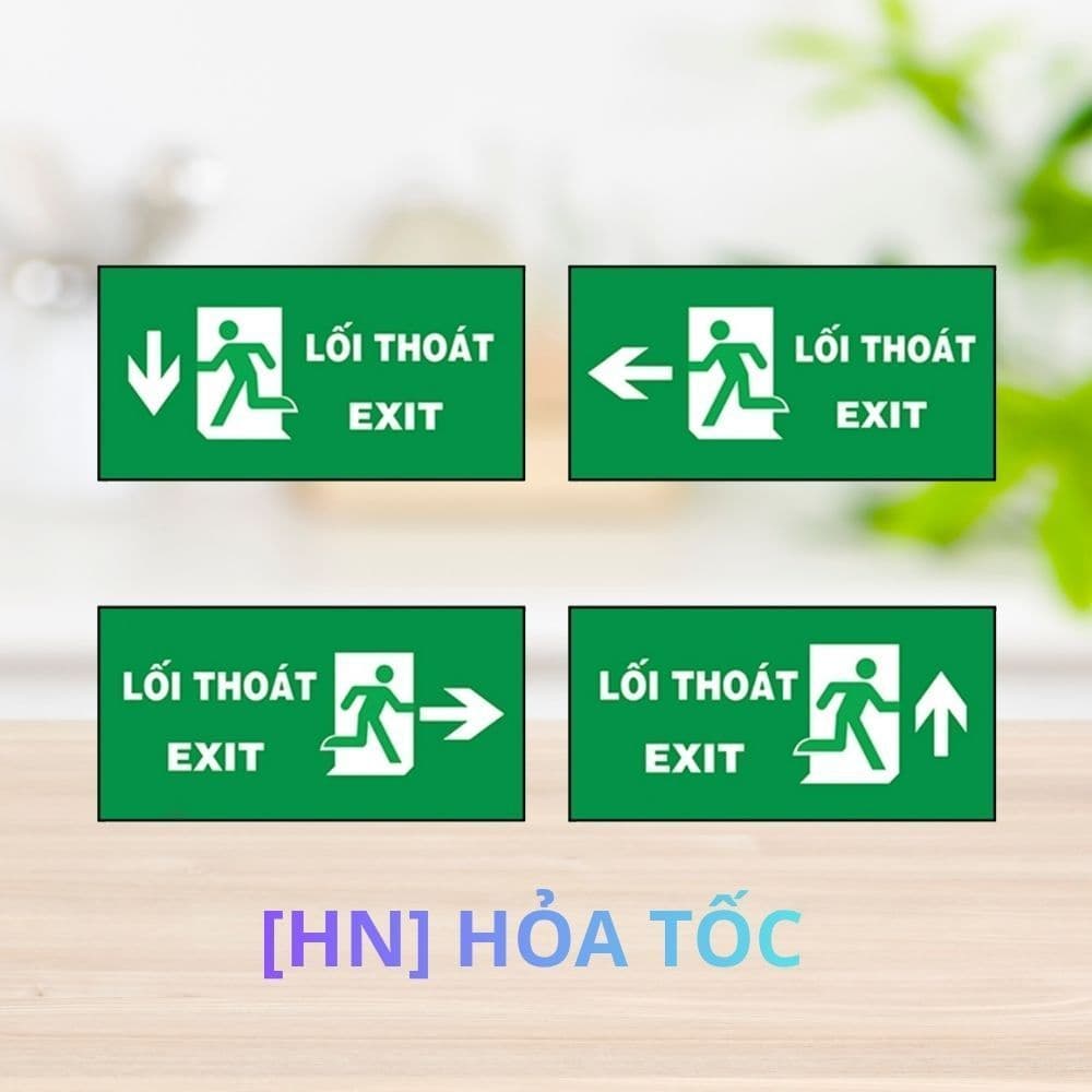 [Hỏa Tốc] Decal Dán Báo Hiệu "Lối Thoát - Exit" Hướng Dẫn An Toàn Chống Thấm Nước, Bền Đẹp