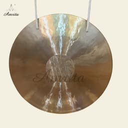 [Amrita] [Hàng Sẵn] Golden Wind Gong 40cm kèm đế gỗ và chày bông - CXNP533 6
