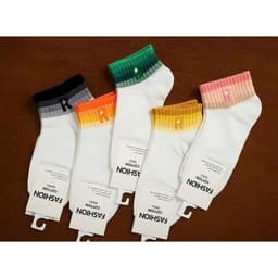 Tất Trắng Cổ Ngắn Chữ R Màu Sắc Đa Dạng Nhiều set (Chất Cotton Mềm) VOICON-[TV01] 7
