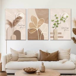 Tranh Treo Tường Bộ 3 Hoa Hồng Và Lá Cây Phong Cách Bắc Âu Hiện Đại Trang Trí Phòng Khách Phòng Ngủ Cao Cấp Mới Nhất 1