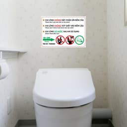 Decal Nội Quy Vệ Sinh, Nhắc Nhở Không Bỏ Giấy Vào Bồn Cầu, Không Đặt Chân Lên Bồn Cầu, Dán Tường, Kính 3