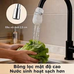 Combo 100 Miếng Bông Lọc Vòi Nước - Thay Mới Tiện Lợi, Lọc Cặn Bẩn Rỉ Sét Cát Mịn, Dùng Cho Vòi Bếp Dưới 2.5cm 3