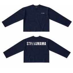 Áo Thun phông Tay Dài STRESSMAMA logo l66 in 5D longtee boxy dáng rộng nam nữ  260gsm streetwear LONGSLEEVE  AM120 6