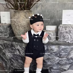 Body Suit Dài Tay Kèm Vương Miện Đeo Cho Bé Mùa Thu 5-12kg - Thiết Kế Ấm Áp Và Phong Cách 3