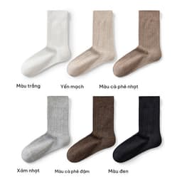 🧦 SET 6 ĐÔI TẤT VỚ CỔ CAO GÂN DỌC BASIC – MÀU TRƠN DỄ PHỐI ĐỒ 5