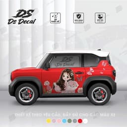 [ TẶNG GẠT DÁN] Tem xe VF3 - Ds Decal - Tem xe VF3 cho nữ - Tem trang trí ngoại thất chống nước, bền màu (1 bộ 2 bên) 9