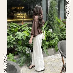 Áo Sơ Mi Bo Eo Lưng Chun Tay Bồng Cúc Dọc Đũi Hàn A323226 Thời Trang Nữ 4