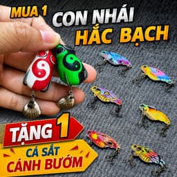 Mua 1 Tặng 1 - Nhái Hơi Hắc Bạch Âm Dương Hogo Bình 6g Lưỡi Titan 2.7mm – Kèm 1 Cá Sắt Cánh Bướm 1
