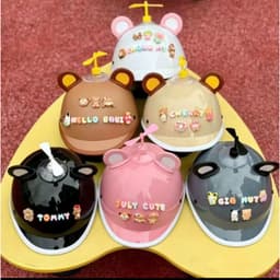 [ĐẠT CHUẨN AN TOÀN] Nón Bảo Hiểm Cá Heo Nam Nữ Nửa Đầu Hot Trend Kèm Tai Gấu Charm Chữ Dễ Thương 8
