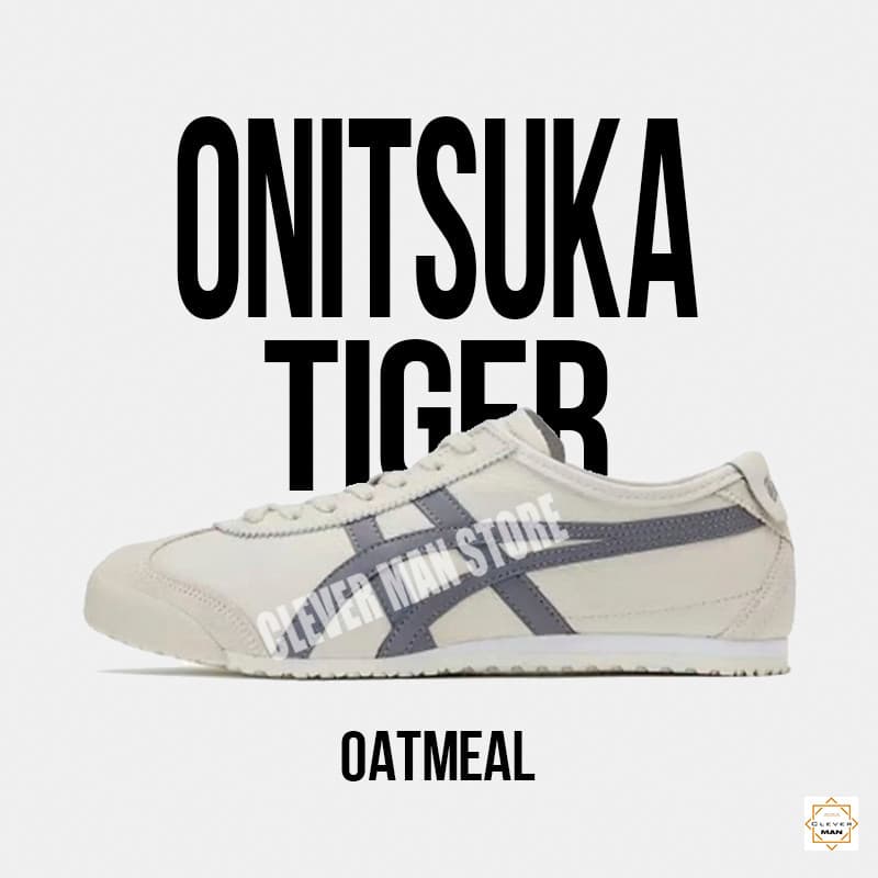 Giày Thể Thao Onitsuka Tiger Mexico 66 Oatmeal Carbon Màu Kem Xám Cổ Thấp Cho Nam Và Nữ Clever Man Store